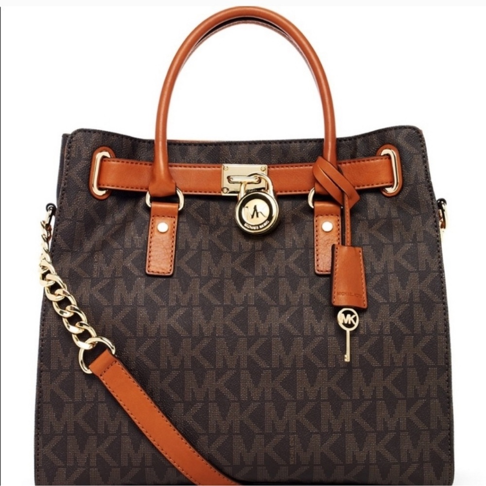 Michael Kors Brown Signature Hamilton bag Large size
